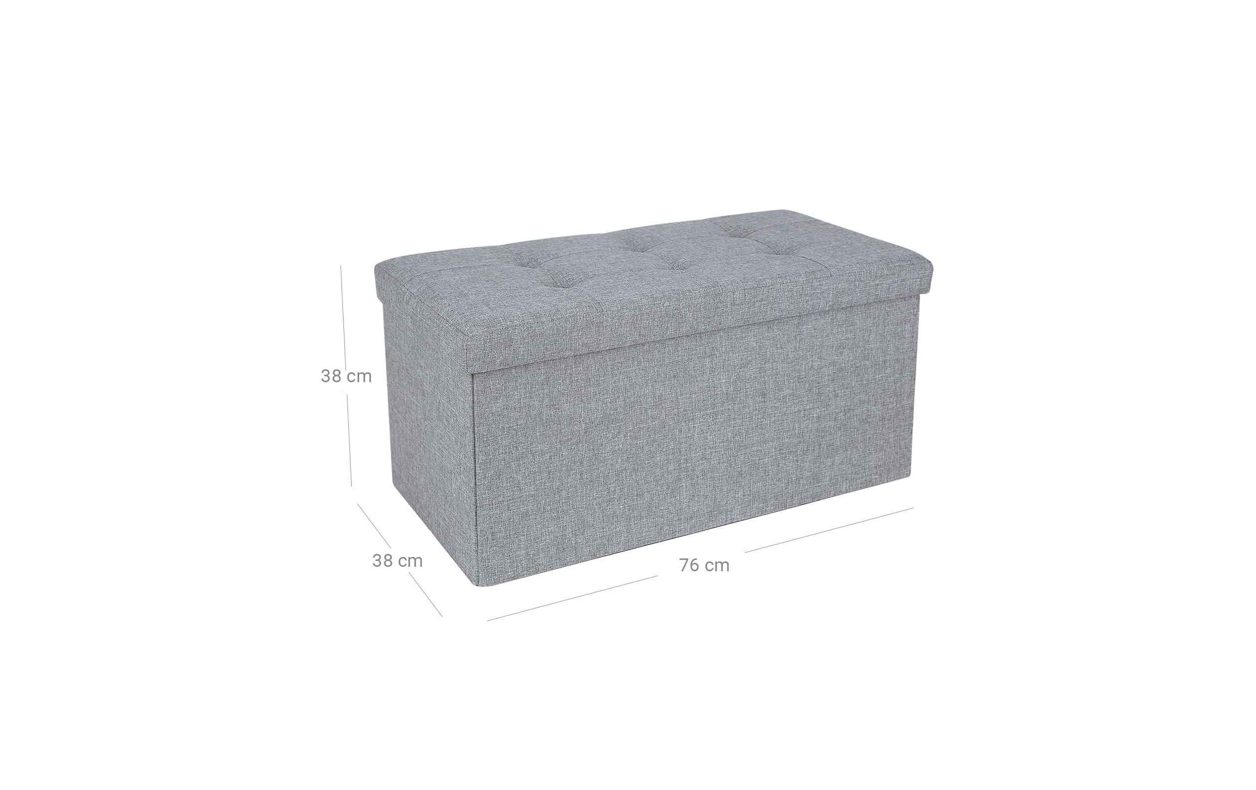 Sitztruhe Ottomane mit Stauraum 76 x 38 cm, GrauSitzbank