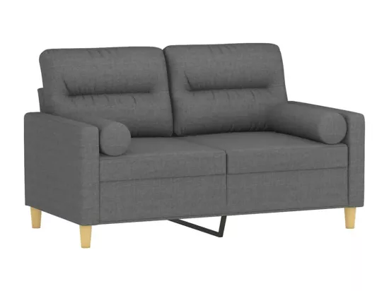 Canapé 2 places avec oreillers gris foncé 120 cm tissu