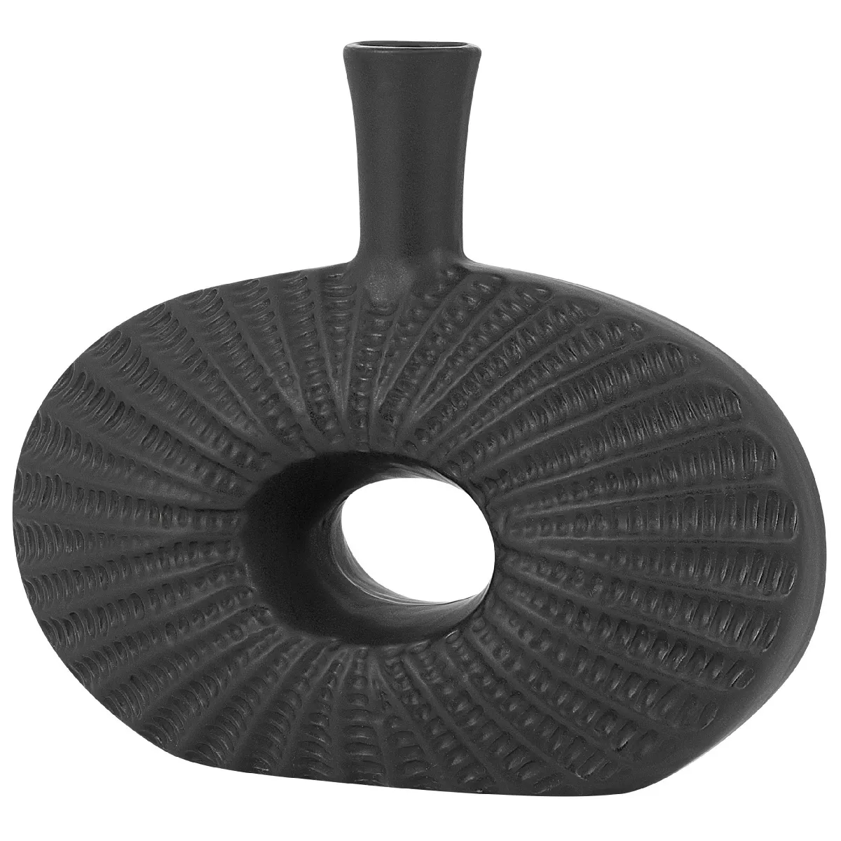 Beliani Vase décoratif Arwad - Noir, Céramique
