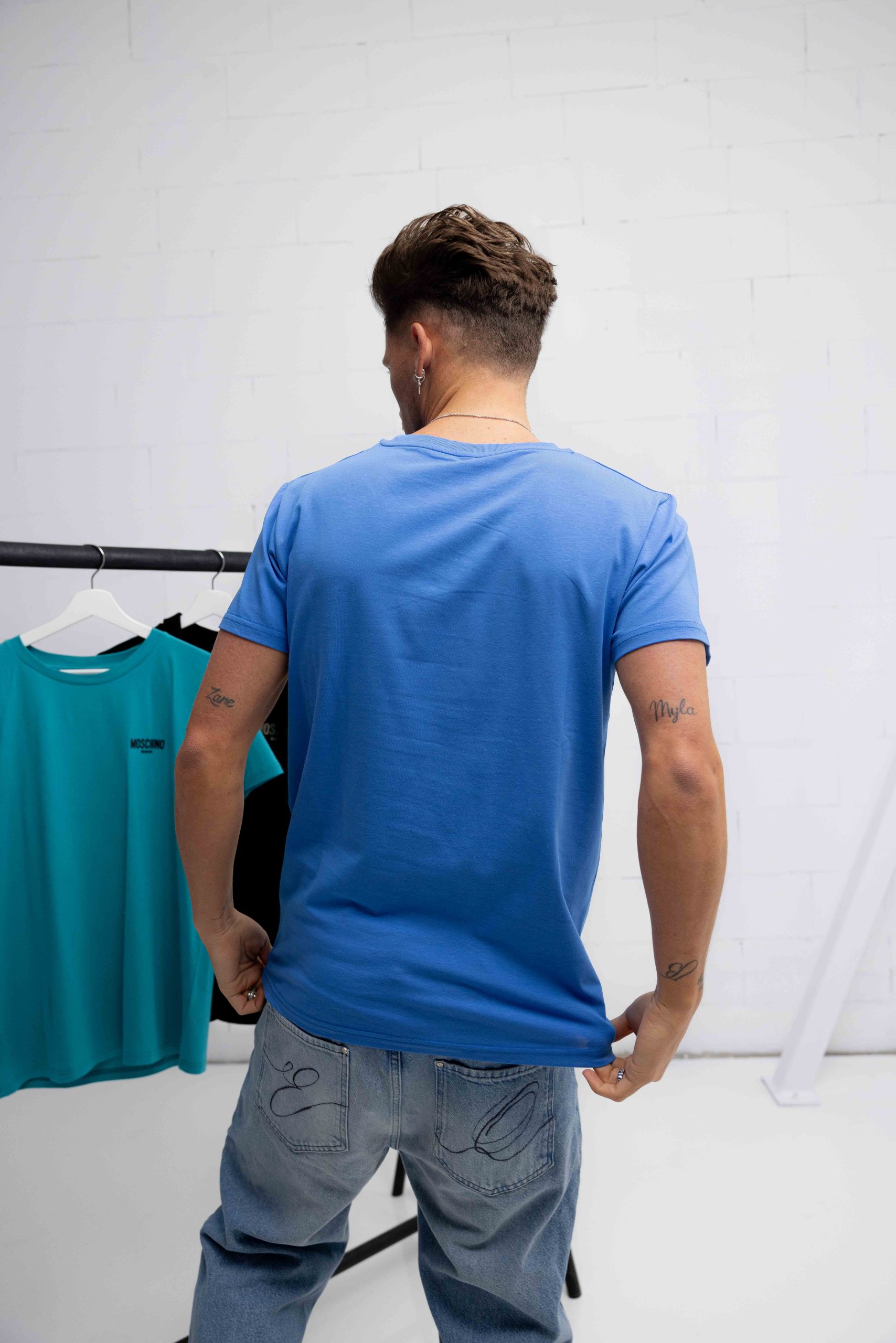 Moschino Swim T-Shirt Heren Blauw