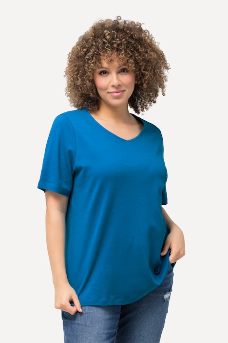 Shirt, doppellagige Vorderseite, Slim, Rundhals, Halbarm