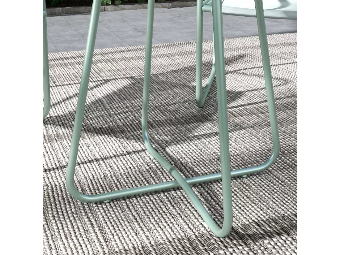 Ensemble salon de jardin 3 pcs 2 fauteuils et table ronde vert