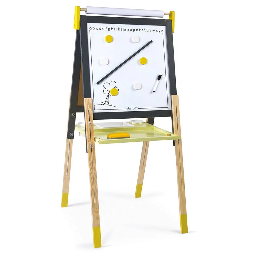 TABLEAU REGLABLE GRIS ET JAUNE - EN BOIS