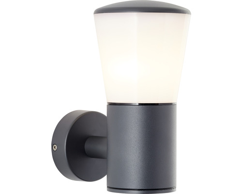 Buitenwandlamp, 1-lichts, 20x10,5 cm, antraciet/wit