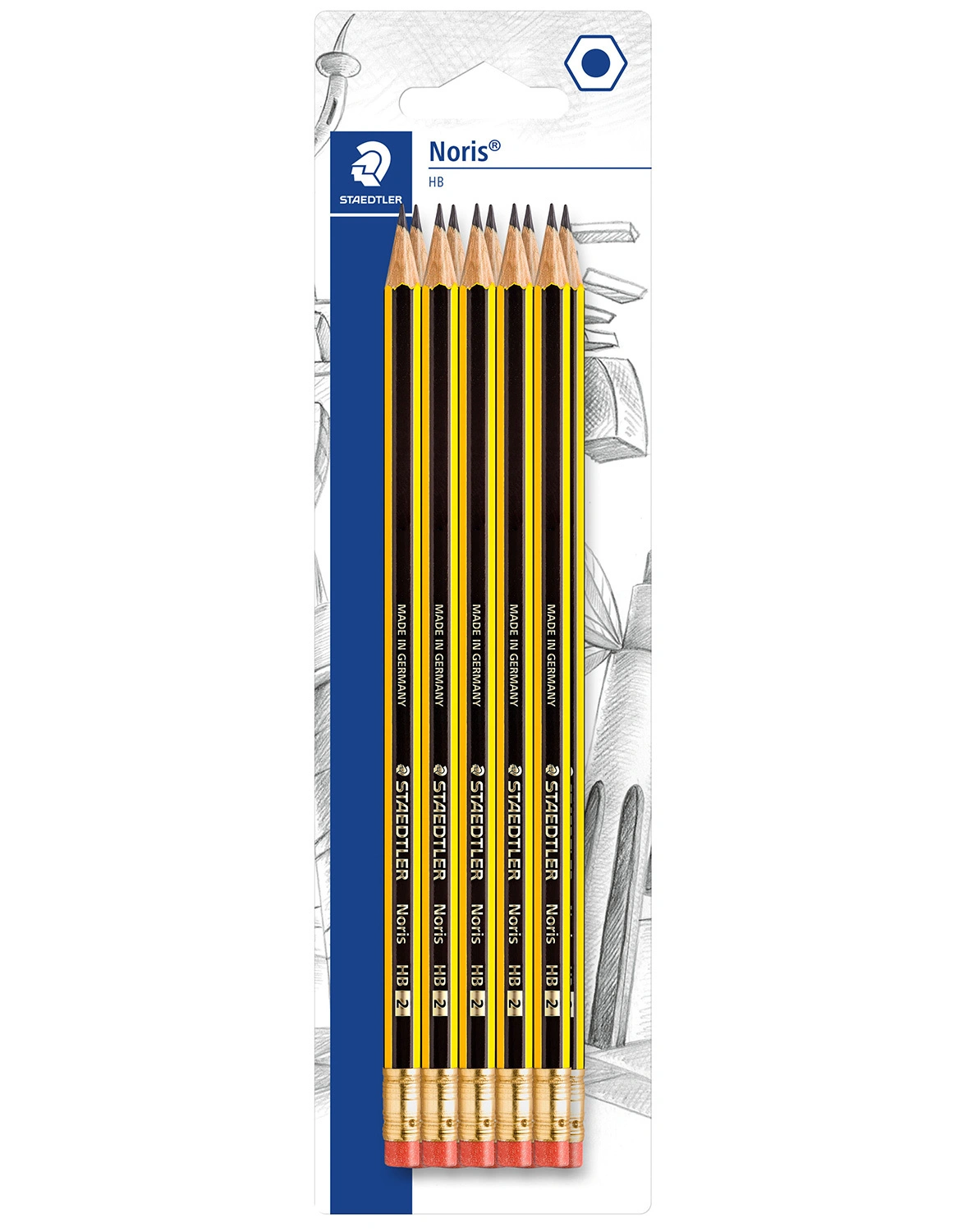 Bleistift NORIS HB mit Radiergummi 10er Set