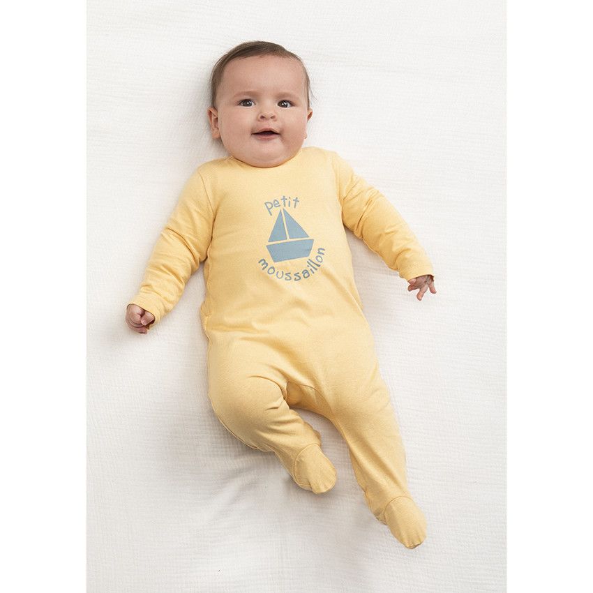 Dors-bien manches longues en jersey pour bébé garçon - Jaune