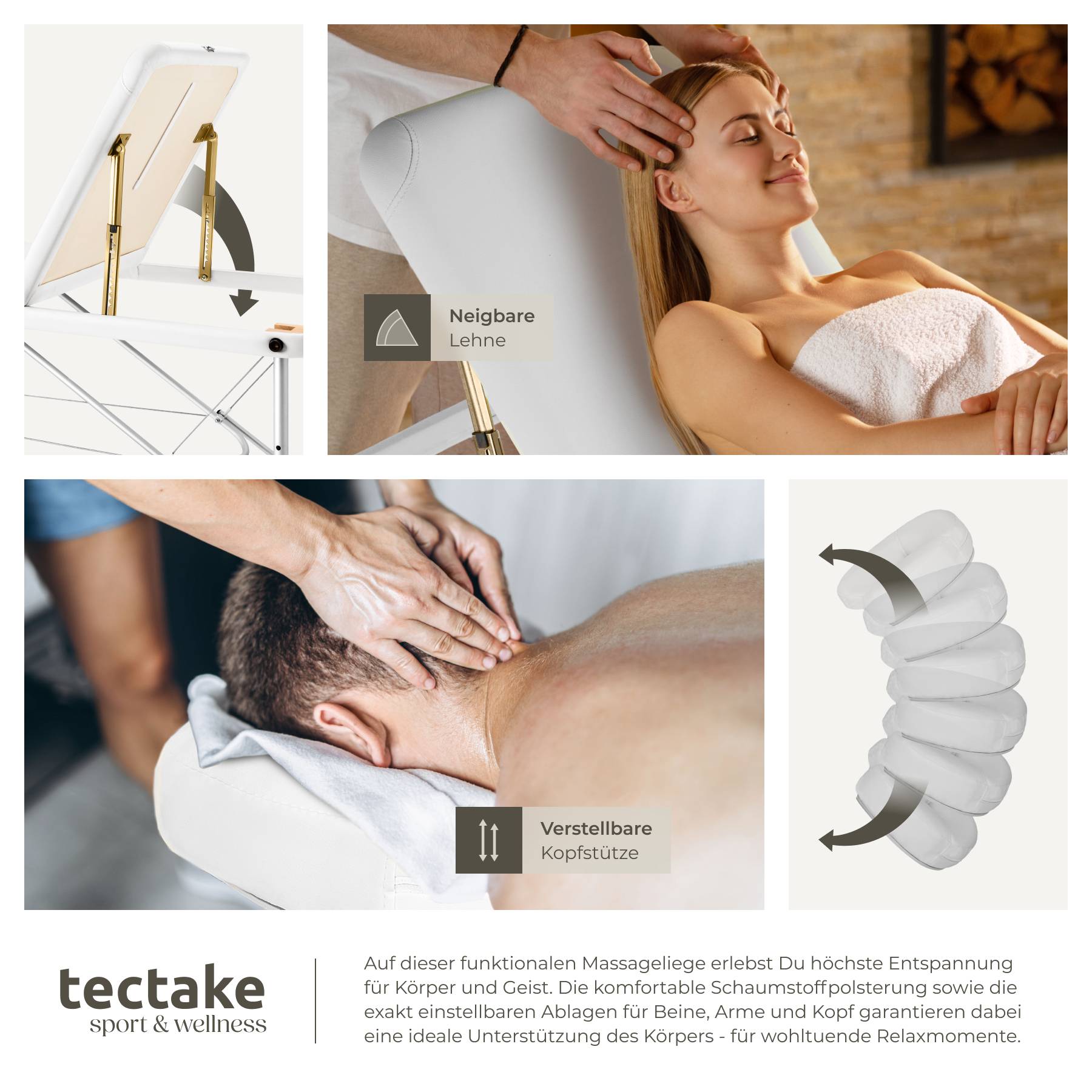 3 Zonen Massageliege