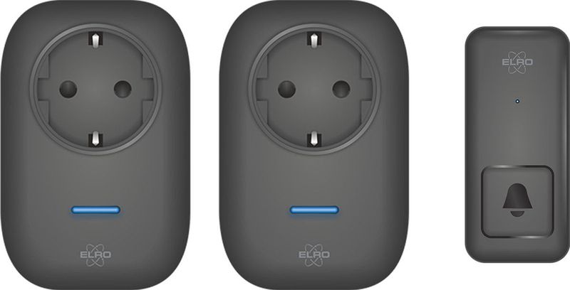 ELRO DB4000 Draadloze Kinetische Deurbel Set – met 2x Plug-in Ontvanger met Stopcontact – Geen Batterijen nodig
