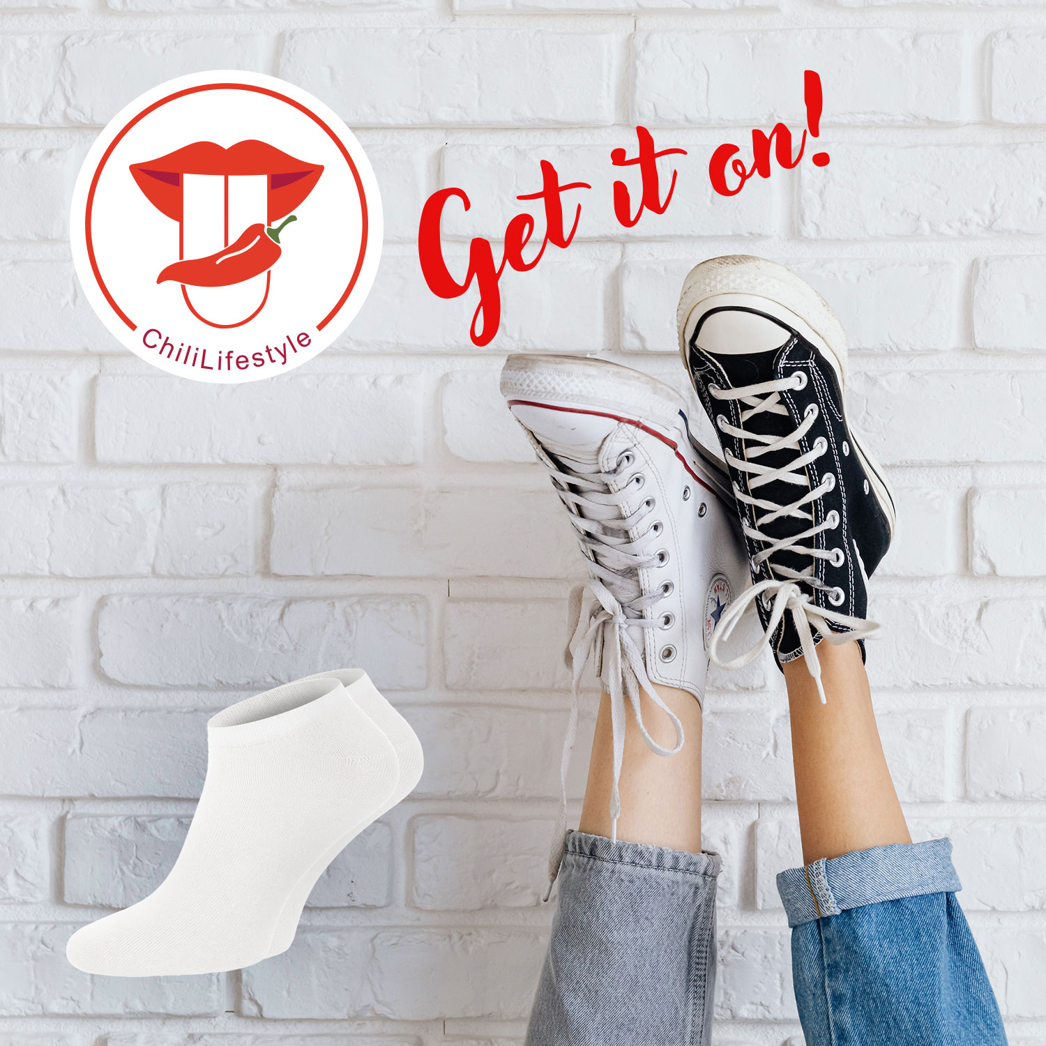 Chili Lifestyle SNEAKER Socken weiß 4 Paar Baumwolle