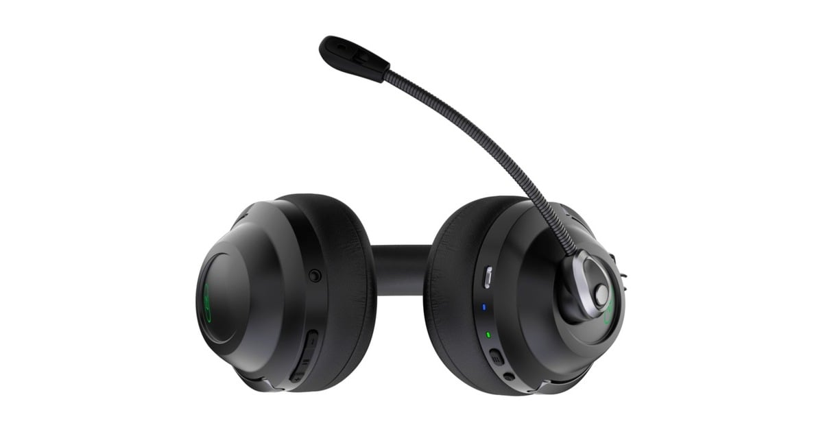 AceZoneA-Spire Wireless Hybrid ANC  over-ear gaming headset  (Zwart/groen, PC, PS4, PS5, Xbox Series X|S, Switch, Mobile)