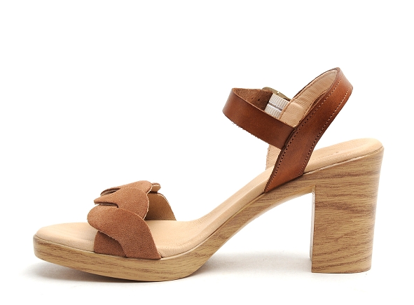Coco abricot nu pieds talons femme coise marron