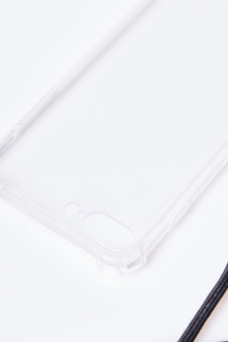 Coque Iphone 7 Plus/8 Plus transparente avec cordon noir