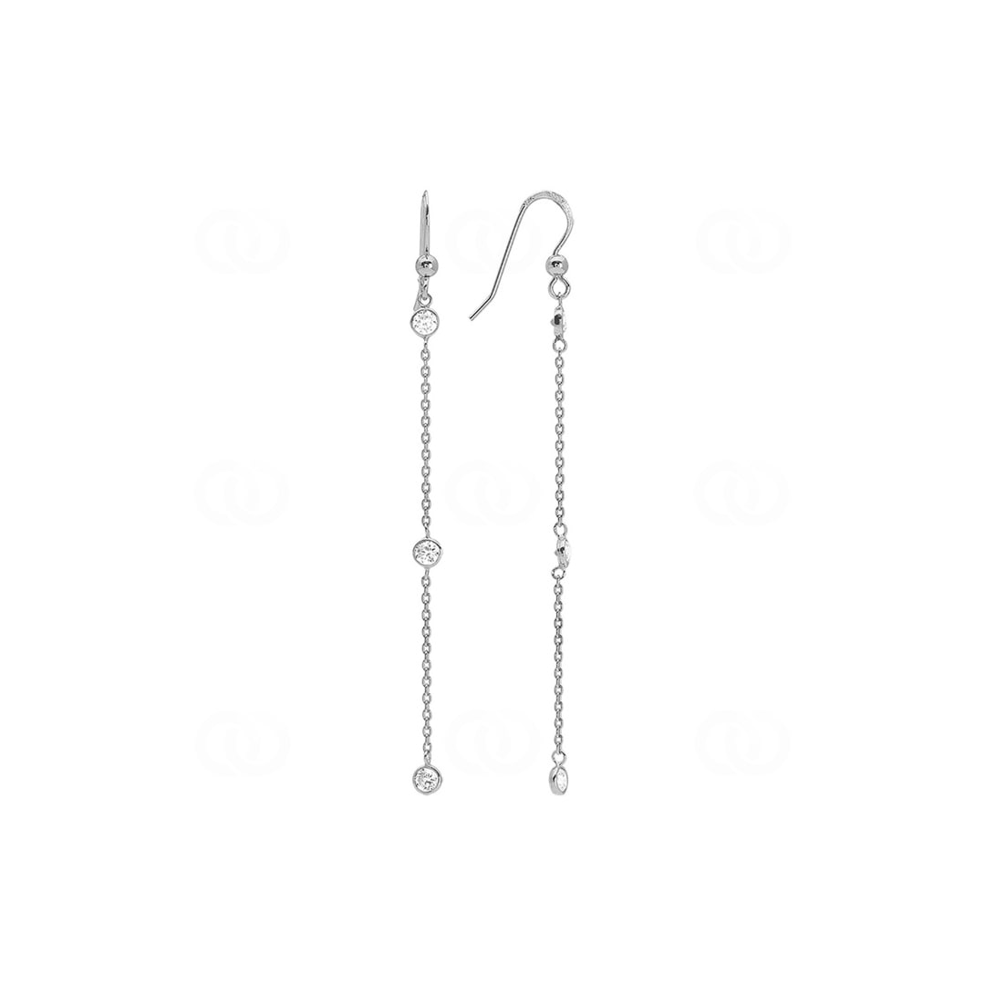 Ohrhänger 925 Silber rhodiniert mit Zirkonia
