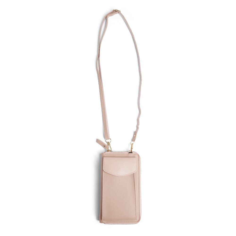 Pochette téléphone double zip polyuréthane et métal