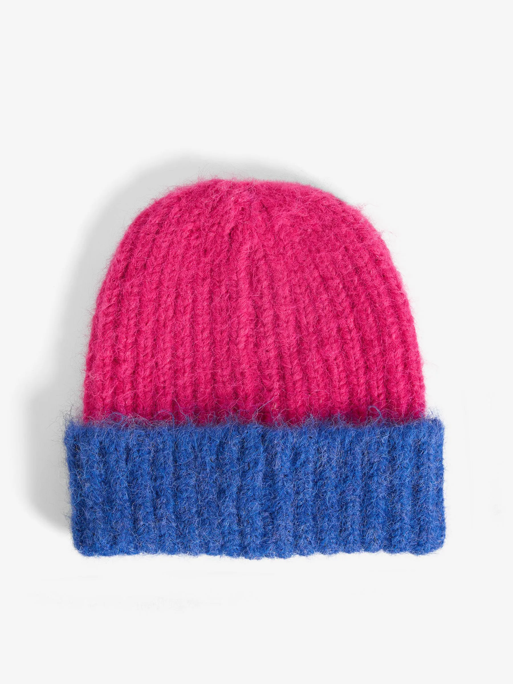Roze en blauw - Love & Roses Colourblock Knitted Beanie