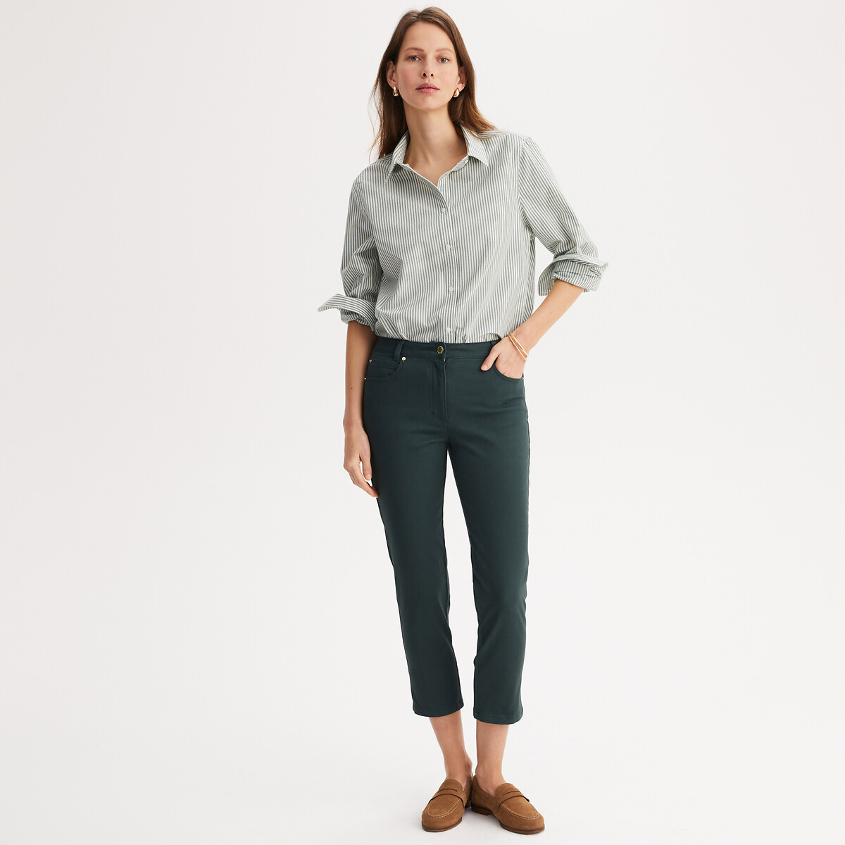ANNE WEYBURN<br>Direita 7/8 broek, stretch katoen