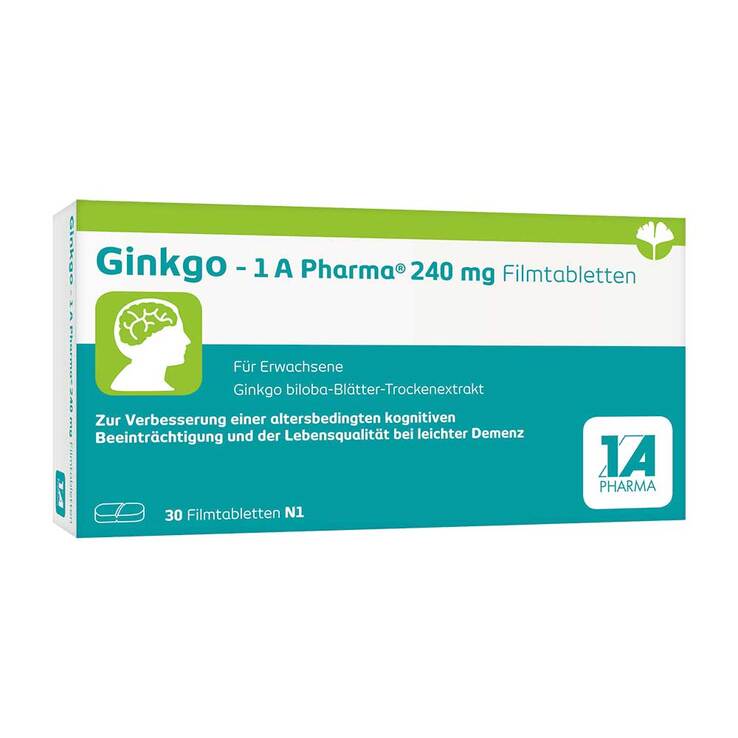 Ginkgo – 1 A Pharma®  240 mg Filmtabletten, 30 St