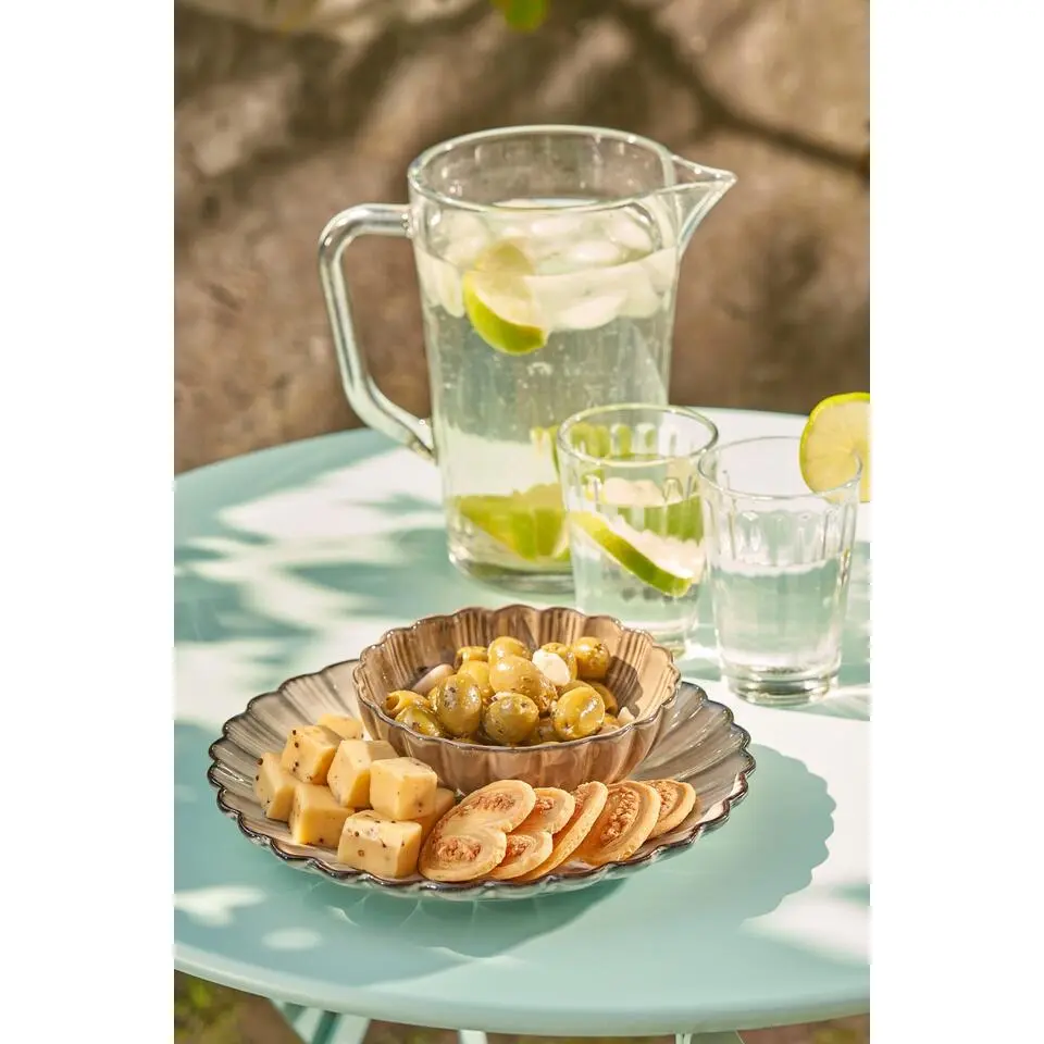 Mica Decorations Corfu Ontbijtbord - H2,5 x Ø21 cm - Keramiek - Grijs