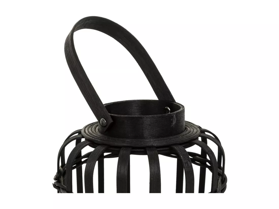 Lanterne photophore en bambou noir d17x25h
