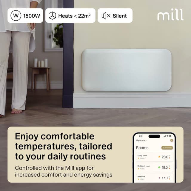 Mill Invisible Wi-Fi Gen4 panelradiator PA1500WIFI4 (hvid)
