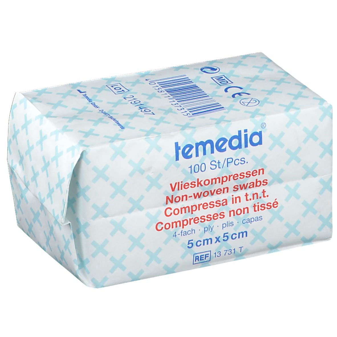 Temedia® Vliesstoffkompresse 5 x 5 cm