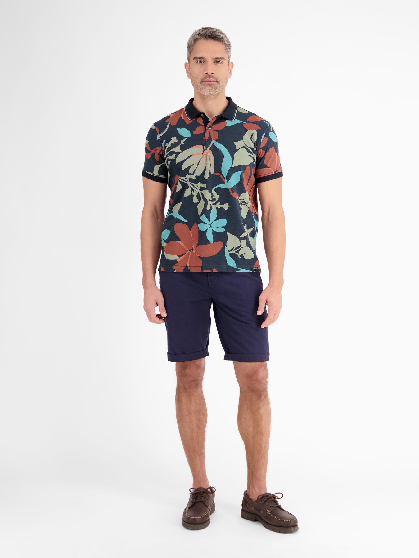 Poloshirt, sommerlich-floral gemustert