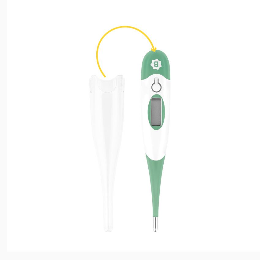 Thermomètre avec embout souple - Vert - Ecru