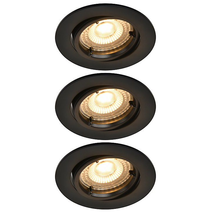 3 spots encastrables Salk GU10 blanc chaud IP20 450lm 4.9W Ø8.5xH.9.4cm noir GoodHome