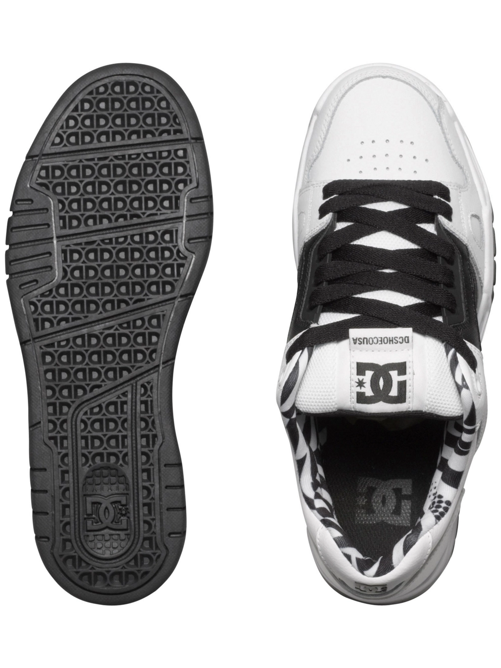 DC Stag Skate Shoes white/black/white
