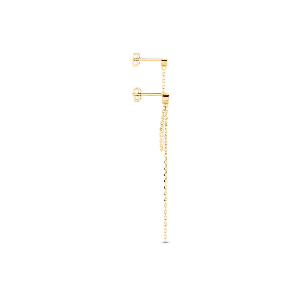 Bijoux D'oreilles Desi Plaqué Or Jaune Oxyde De Zirconium