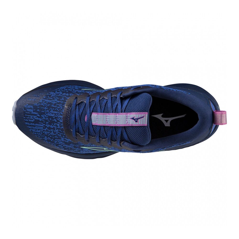 Mizuno WAVE RIDER TT - Chaussures trail Femme bluedepths/beveledglass/v.orchid
