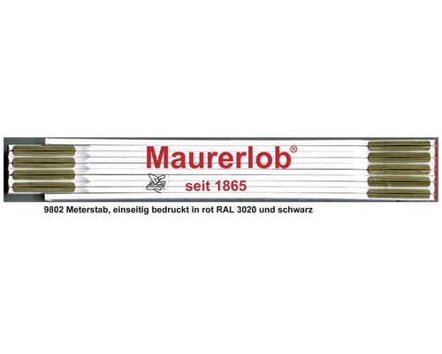 Houten vouwmeter 2 m, metselaarslob wit-geel