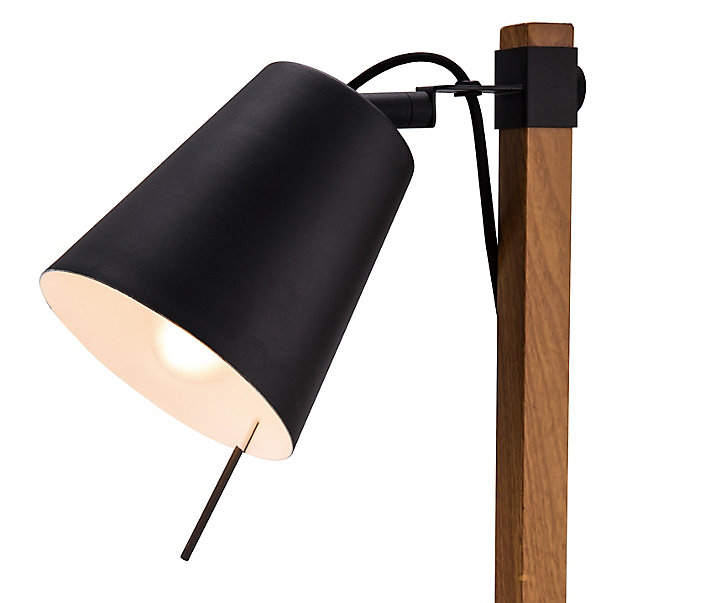 Lampe de table incandescent Menonry GoodHome E27 noir mat