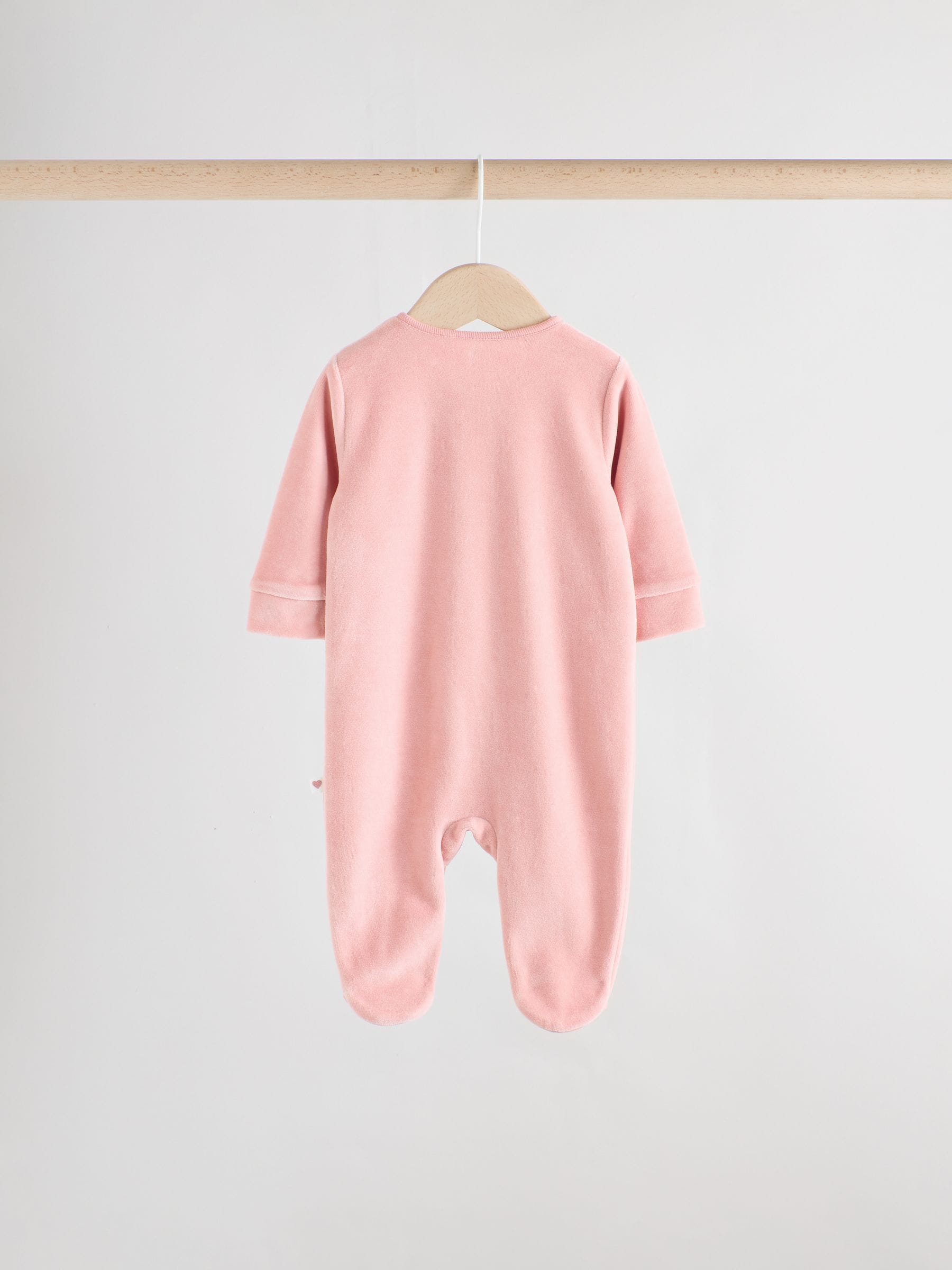 Roze - Velour Baby Sleepsuits 2 Pack (0mths-2yrs)