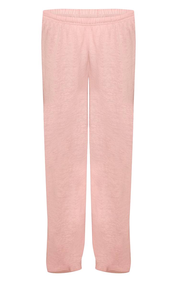 Rose Pâle Pantalon En Jersey Chiné À Cordon De Serrage