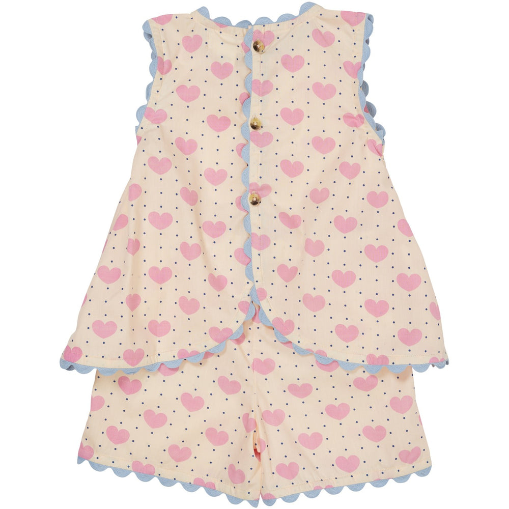 Køb COPENHAGEN COLORS Heart Aop Heart & Dots Top
