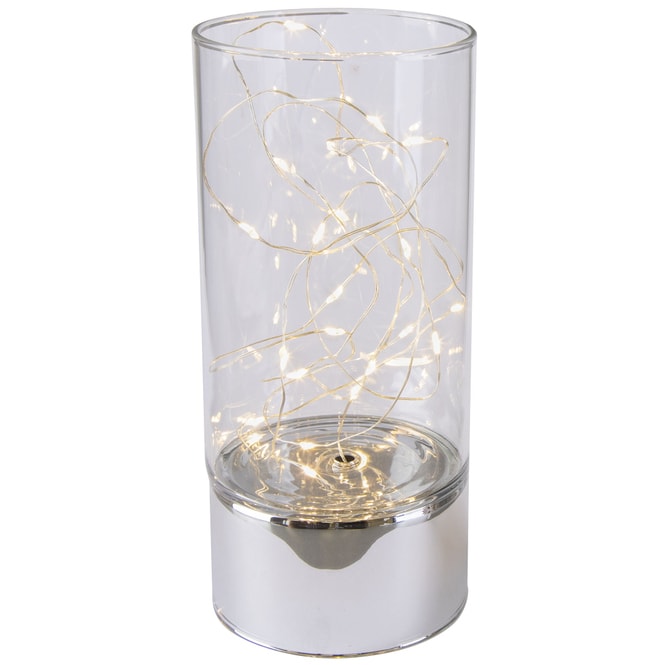 LED-Zylinder - aus Glas - ca. 9 x 20 cm