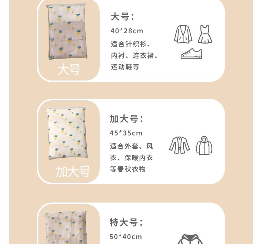Honeyfluff - Set van 5: Print Reiskledingorganizer (Verschillende designs)