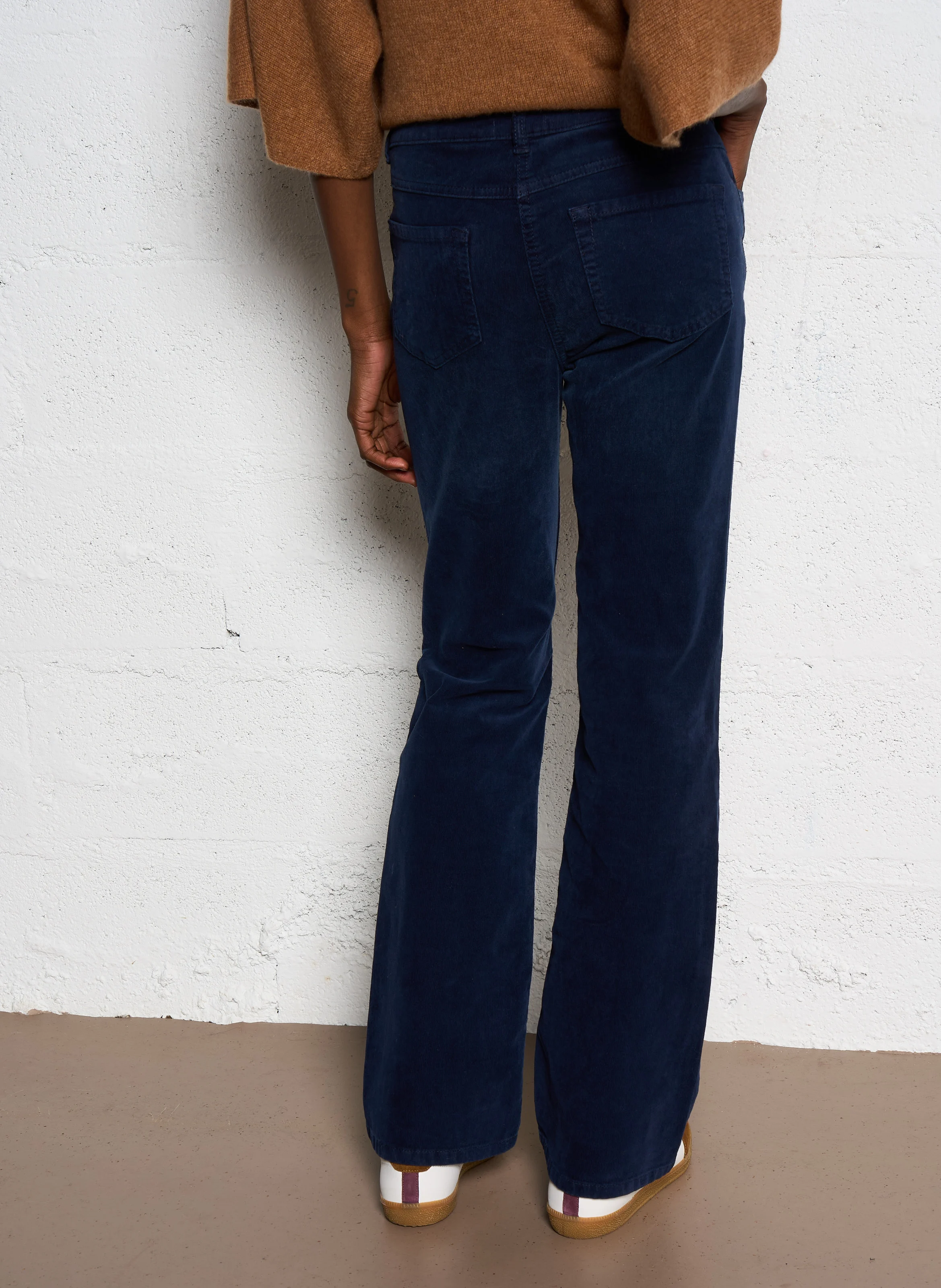 VANINA - Pantalon flare velours en coton mélangé| Violet