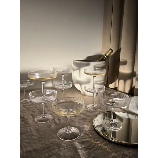 ferm LIVING Ripple 2-pak Champagneglas, Klar