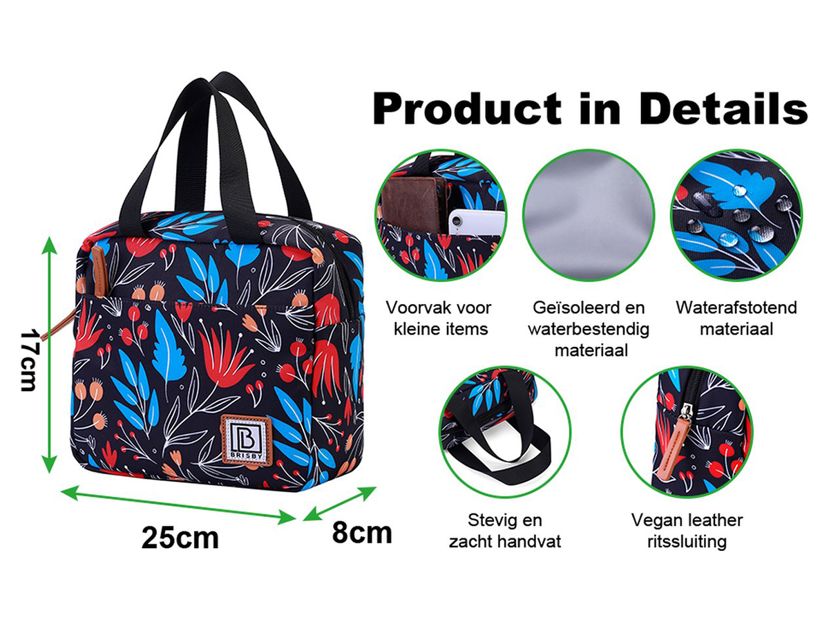 Brisby 4-laags geïsoleerde 4 liter koeltas - Night Flower