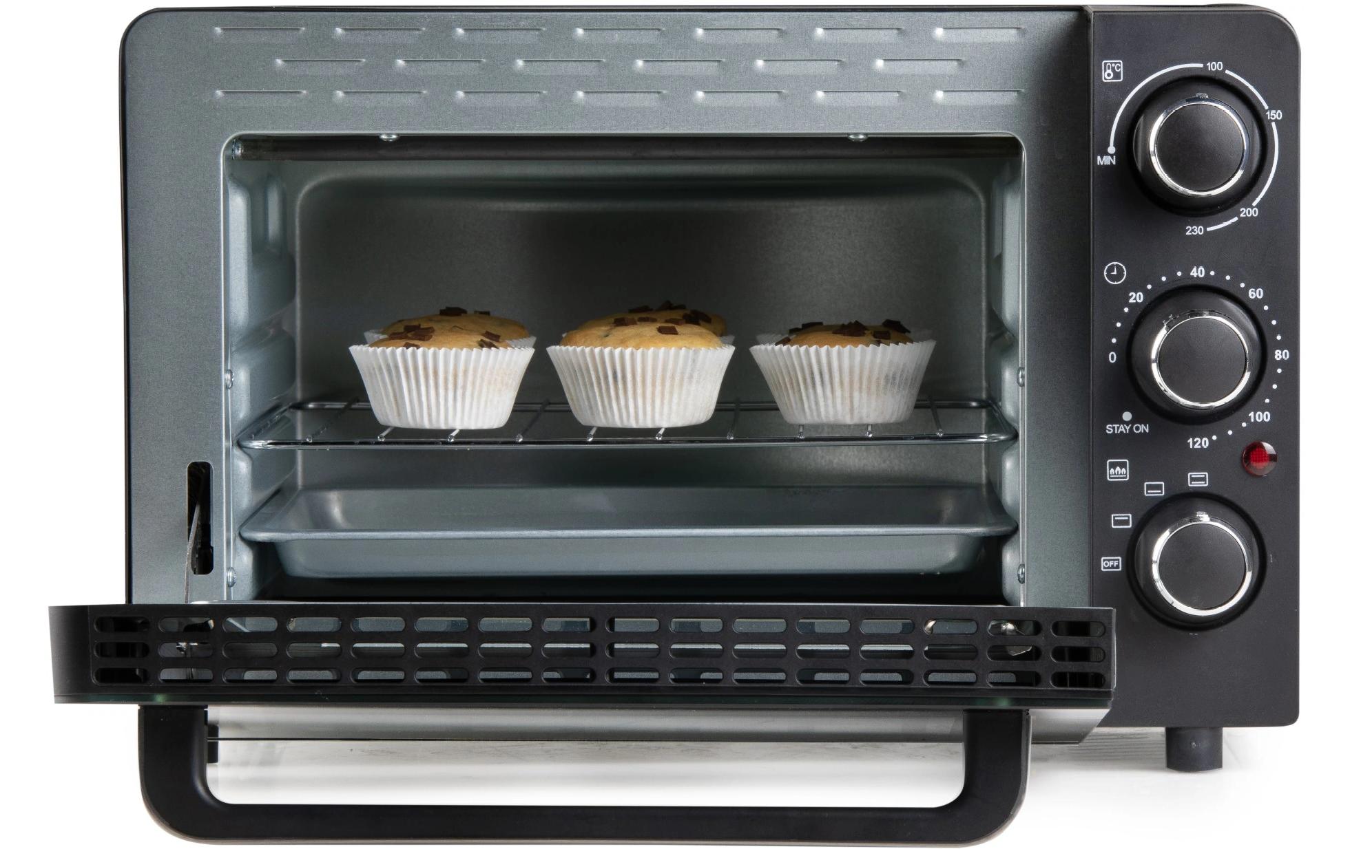 Backofen DO807GO 20 l, SchwarzKleinbackofen mit hochwertigem Wärmeelement für gleichmässige Ergebnisse