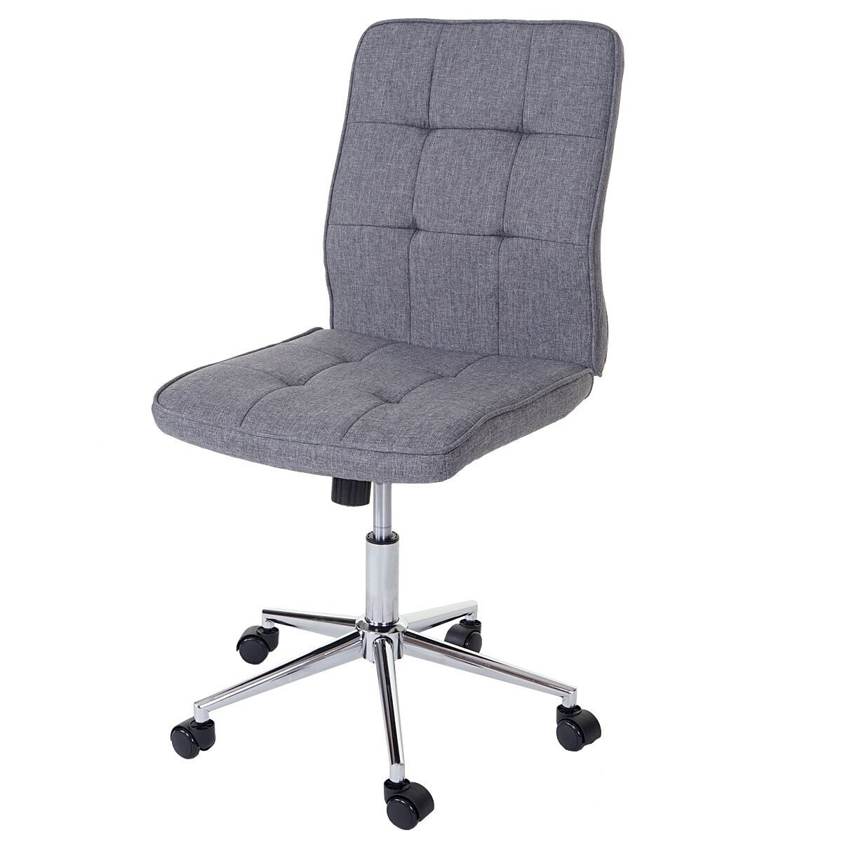 Bürostuhl MCW-K43, Drehstuhl Arbeitshocker Schreibtischstuhl, Textil grau