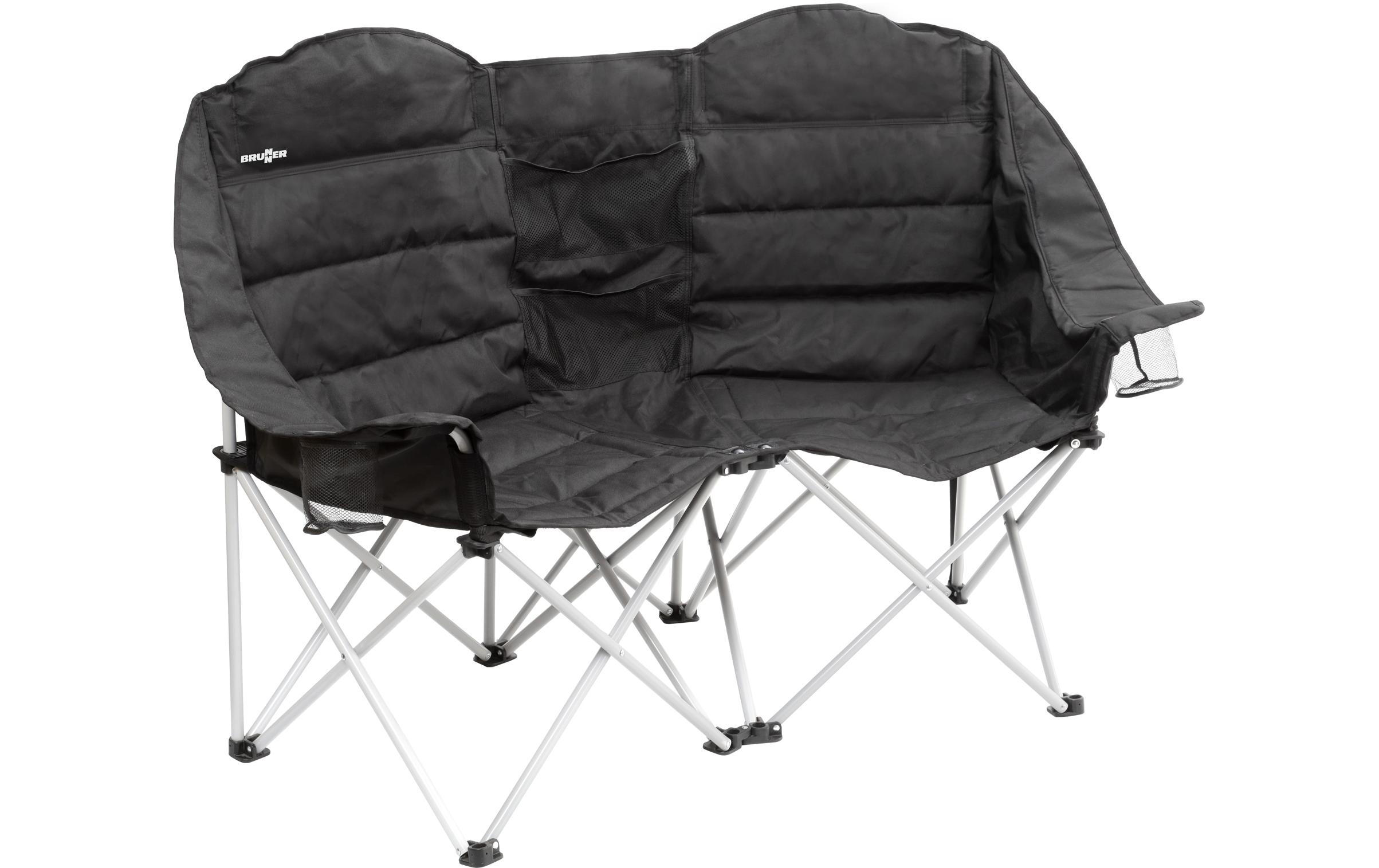 Campingstuhl Action Sofa Rendez-Vous Schwarz/Silber<br>2 Personen-Campingsofa