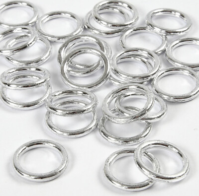 Plastikringe - Sølv - Ø 15 MM - Tykkelse 2 MM - 25 Stk