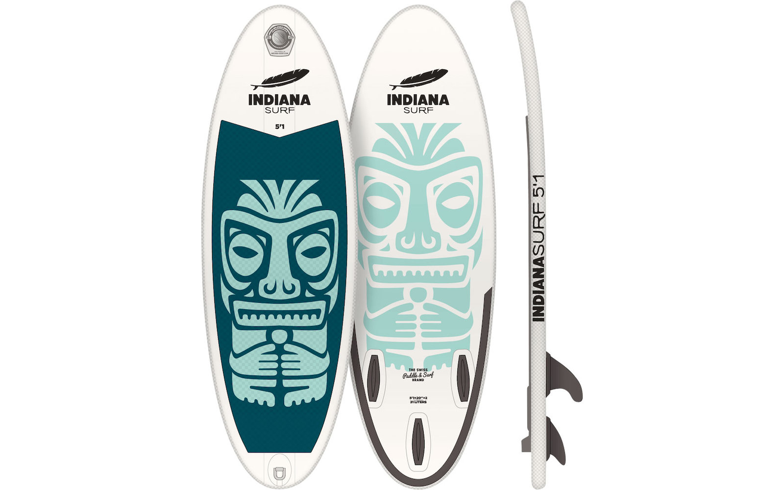 Indiana 5'1 Surf Inflatable aufblasbares Surfboard inkl. Luftpumpe