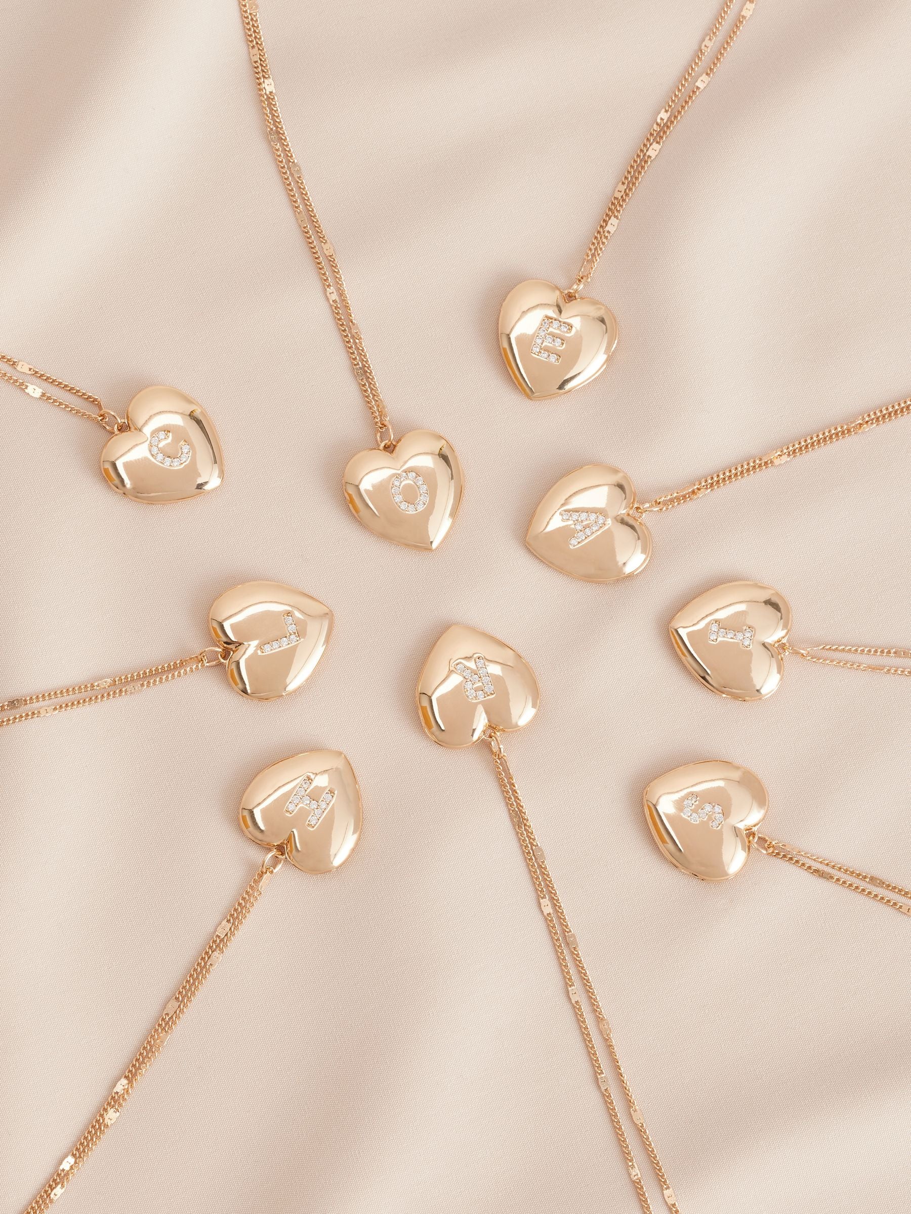 Goudkleurig - Initial Heart Locket Necklace