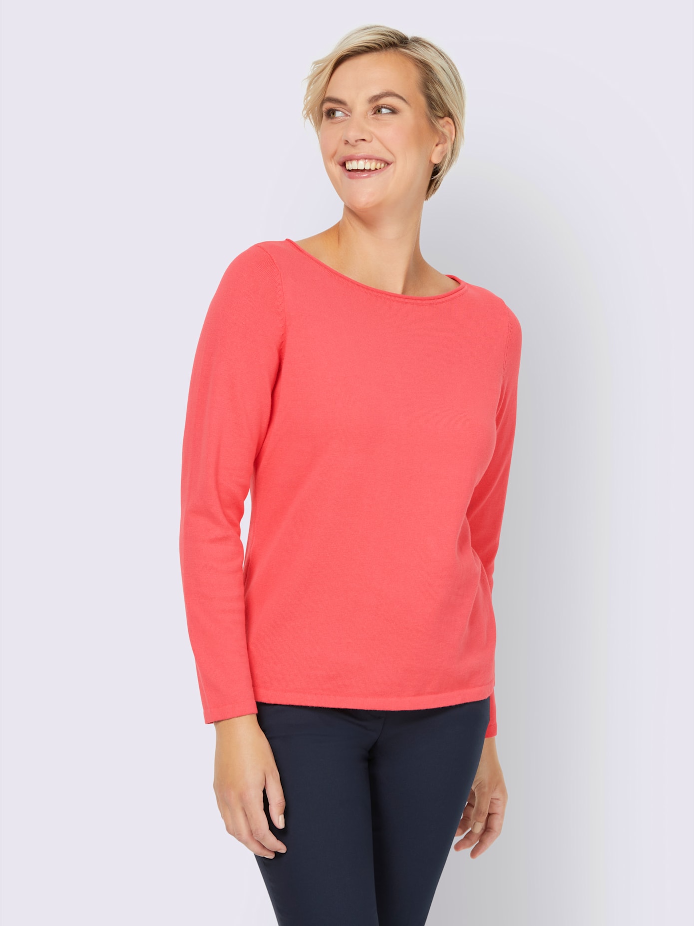 Pull bords roulés aux finitions