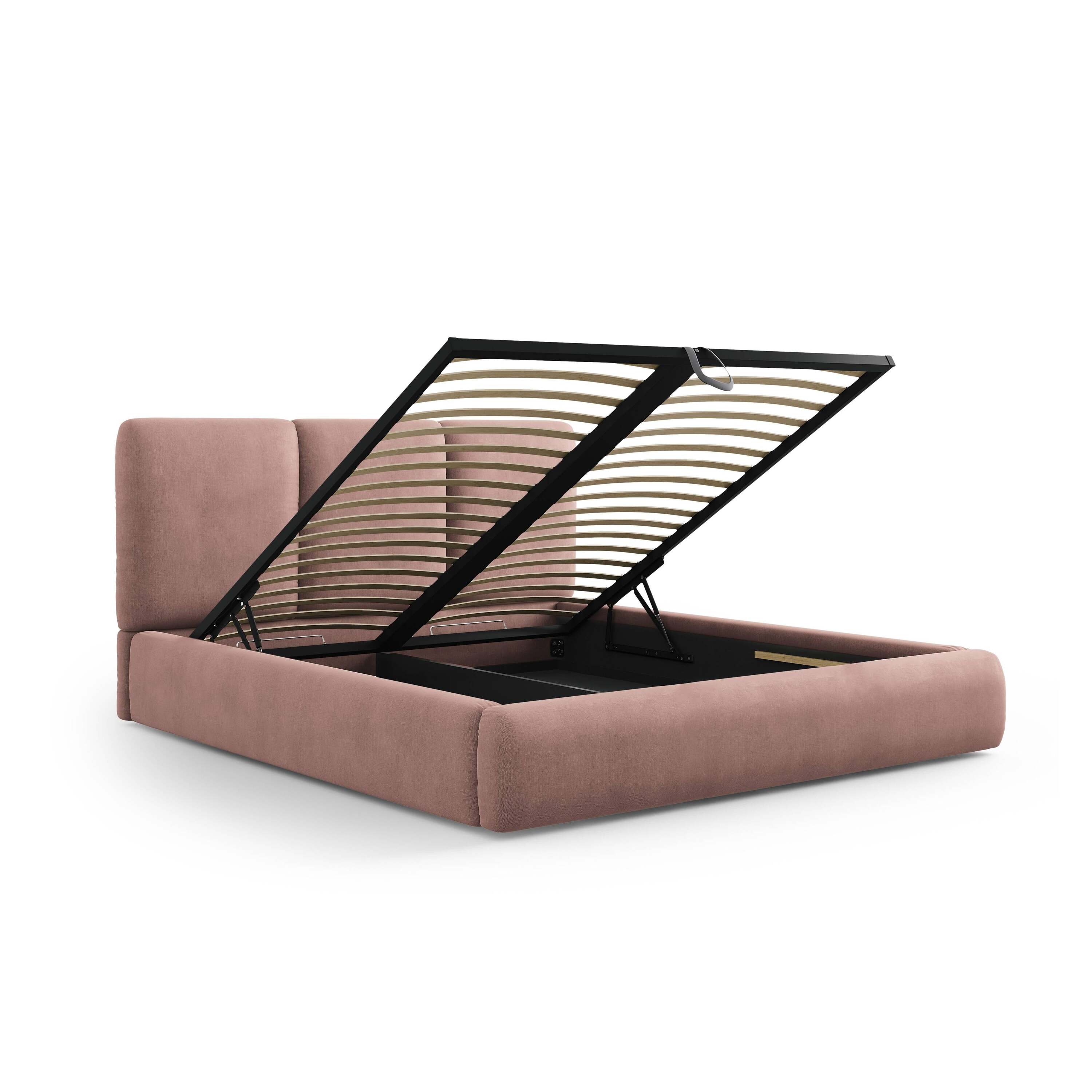 Windsor & Co Horizon Bedframe met Opbergvak - 140 x 200 cm - Chenille - Roze