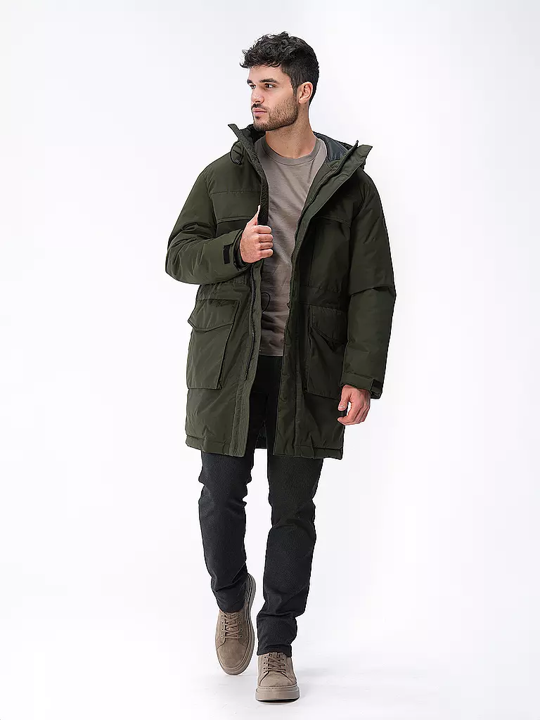 KNOWLEDGE COTTON APPAREL Parka APEX CANVAS dunkelgrün